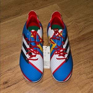 adidas Kids Sneakers Blue White Red with Black Stripes